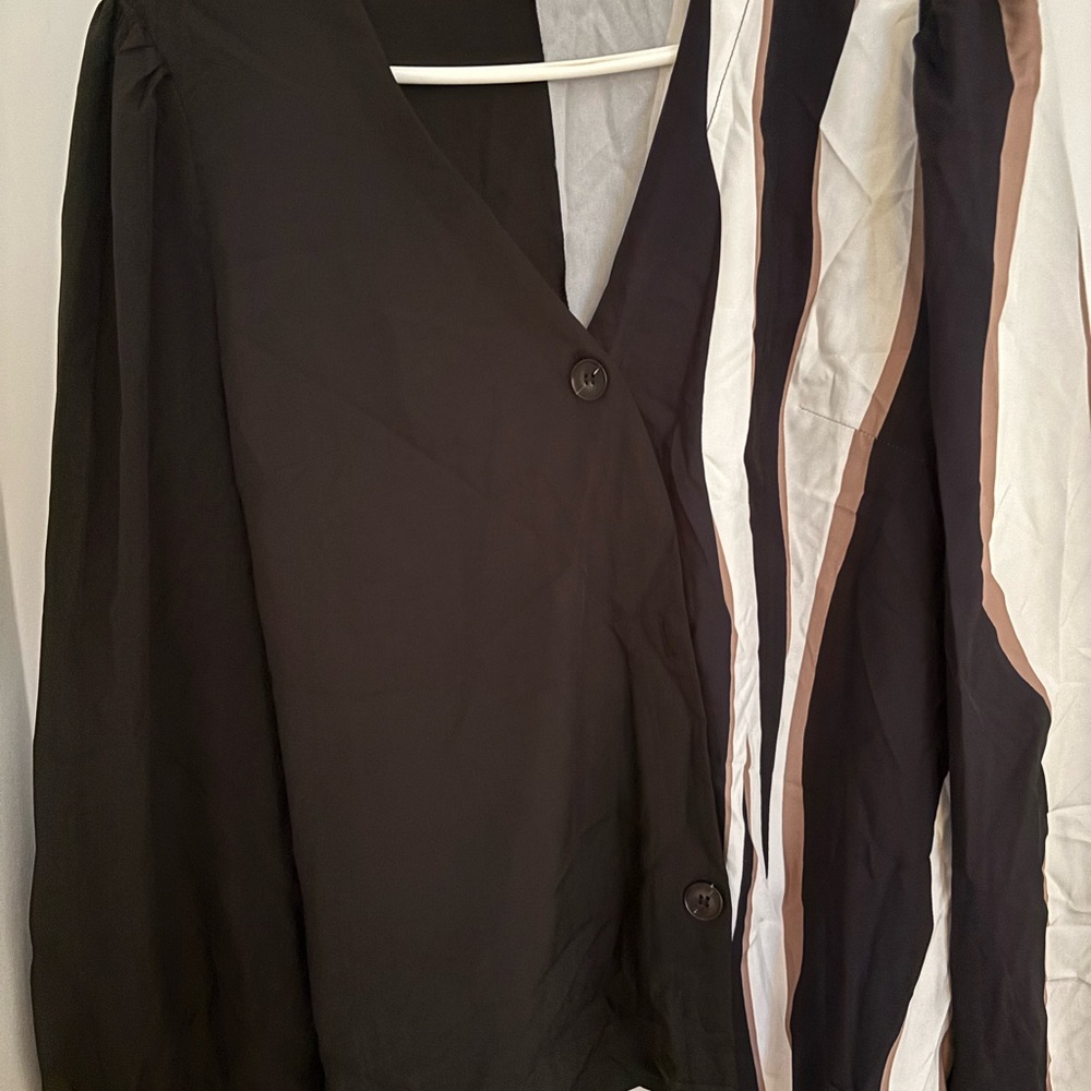 Black and White Striped Blouse